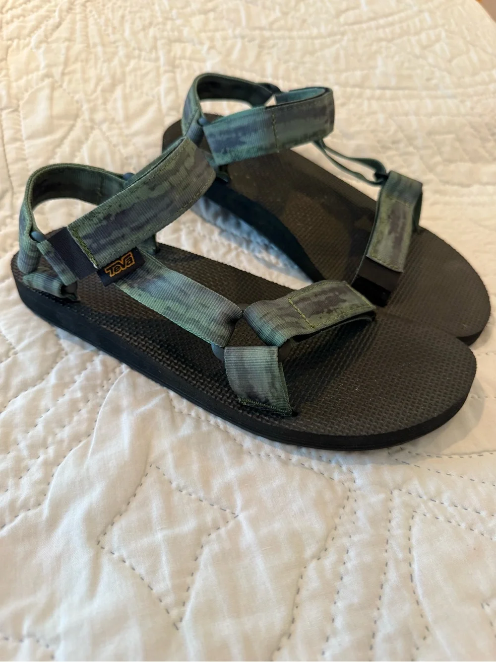 Teva Men's Original Universal Green Tie dye Strap Sandals